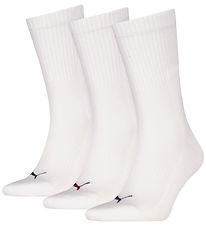 Puma Socks - Regular Crew - 3-Pack - White/Colored Logo
