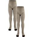 FUB Tights - Wool - Rib - 2-Pack - Oat Melange