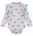 Konges Sløjd Bodysuit l/s - Sui - Rosia Blue Bow w. Pointelle