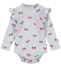 Konges Sløjd Bodysuit l/s - Sui - Rosia Blue Bow w. Pointelle