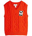Blouson Mini Rodini - Tricoté - Patch Panda - Rouge