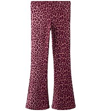 Name It Trousers - NkfNuni - Grape Shake w. Leopard Print