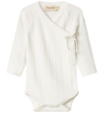 MarMar Wrap Bodysuit l/s - Rib - Belita - Gentle White
