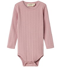 MarMar Bodysuit l/s - Modal - Rib - Benedicte - Soft Berry