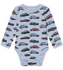 Hust and Claire Romper l/s - Wol - HCBo Cars - Baby Blue