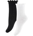 Chaussettes Creamie - 2 Pack - Noir/Blanc av. Motif