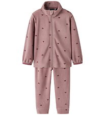 Name It Fleece Suite - NmnSpektra - Woodrose w. Hearts