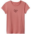 Calvin Klein Stuttermabolur - Handrit Lógó - Brandied Apricot
