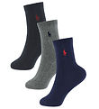 Chaussettes Polo Ralph Lauren - 3 Pack - Marine/Noir/Gris