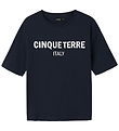 LMTD T-shirt - NlfFaca - Dark Sapphire m. Hvid