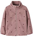 Name It Fleece Jacket - NmnSpektra - Woodrose w. Hearts