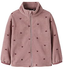Name It Fleece Jacket - NmnSpektra - Woodrose w. Hearts