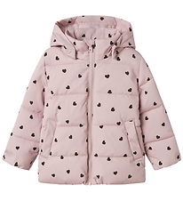 Name It Puffer Jacket - NmfMonday - Violet Ice w. Hearts