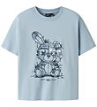 LMTD T-shirt - NlfTedi - Blue Fog w. Print