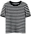 LMTD T-shirt - Knitted - NlfSille - Black/White w. Pointelle