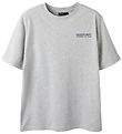 LMTD T-shirt - NlnMoods - Light Grey Melange/Dark Sapphire w. Pr