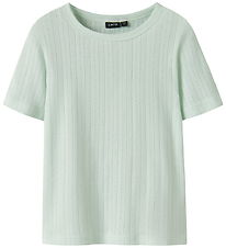 LMTD T-shirt - NlfNmina - Aqua Glass w. Pointelle