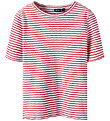 LMTD T-shirt - NlfSeher - Hibiscus/White w. Pointelle
