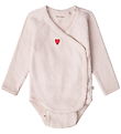 That's Mine Wrap Bodysuit l/s - Rib - Silk - Perfectly Pale