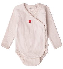 That's Mine Wrap Bodysuit l/s - Rib - Silk - Perfectly Pale