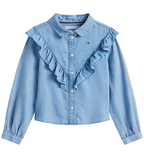 Tommy Hilfiger Shirt - Denim - Blue w. Ruffles