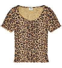 Mads Nørgaard Stuttermabolur - Tiki - Rib - Leopard/Svart