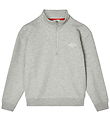 Mads Nørgaard Sweatshirt w. Zipper - Grey Melange