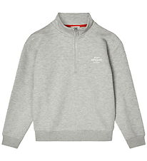 Mads Nørgaard Sweatshirt w. Zipper - Grey Melange