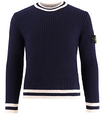 Stone Island Blouse - Wool/Viscose - Navy w. White