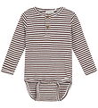 Minymo Bodysuit l/s - Rib - Chocolate Chip