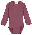 Minymo Romper l/s - Rib - Modaal/Katoen - Rose Brown
