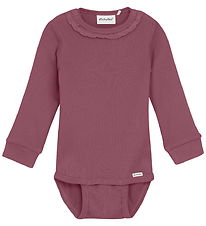 Minymo Bodysuit l/s - Rib - Modal/Cotton - Rose Brown
