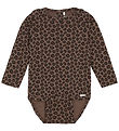 Minymo Bodysuit l/s - AOP - Chocolate Chip