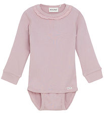 Minymo Bodysuit l/s - Rib - Modal/Cotton - Shadow Gray