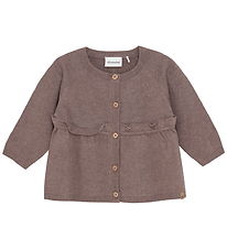 Minymo Cardigan - Stickad - Dark Brown Melerad