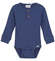 Minymo Romper l/s - Rib - Modaal/Katoen - Vintage Indigo