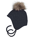 Racing Kids Beanie - Wool/Cotton - Classic Navy w. Pom-Pom