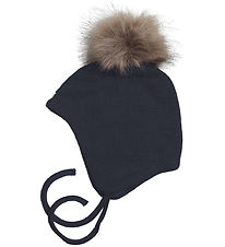 Racing Kids Beanie - Wool/Cotton - Classic Navy w. Pom-Pom