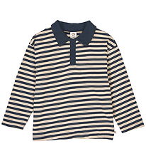 Müsli Pólóblússa - Stripe Polo - Oak/Næturblússa Blue