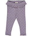 Müsli Leggings - Rib - Dot - Lilac Nebel/Oak
