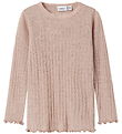 Name It Blouse - Wool/Silk - Rib - NmfWossa - Shadow Gray