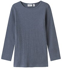 Name It Blouse - Wool/Silk - Rib - NmmWossa - Folkstone Grey