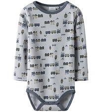 Name It Bodysuit l/s - Wool - NmmWillit - Micro Chip/Tractor