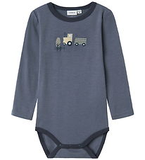 Name It Bodysuit l/s - Wool - NmmWillit - Folkstone Gray/Tractor