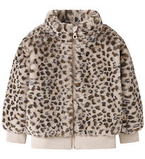 Name It Jacket - Faux Fur - NmfMila - Oxford Tan/Leo