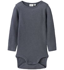 Name It Bodysuit l/s - Wool/Silk - Rib - NbmWossa - Folkstone Gr