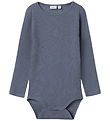Name It Bodysuit l/s - Wool/Silk - Rib - NmmWossa - Folkstone Gr