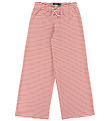 LMTD Trousers - Wide - NlfSeher - Hibiscus/White w. Pointelle
