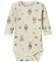 Name It Bodysuit l/s - Wool/Cotton - NbnWup - Peyote Melange/Bea