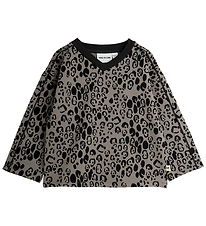 Mini Rodini Blouse - Leopard Brushed Top - Grey/Black